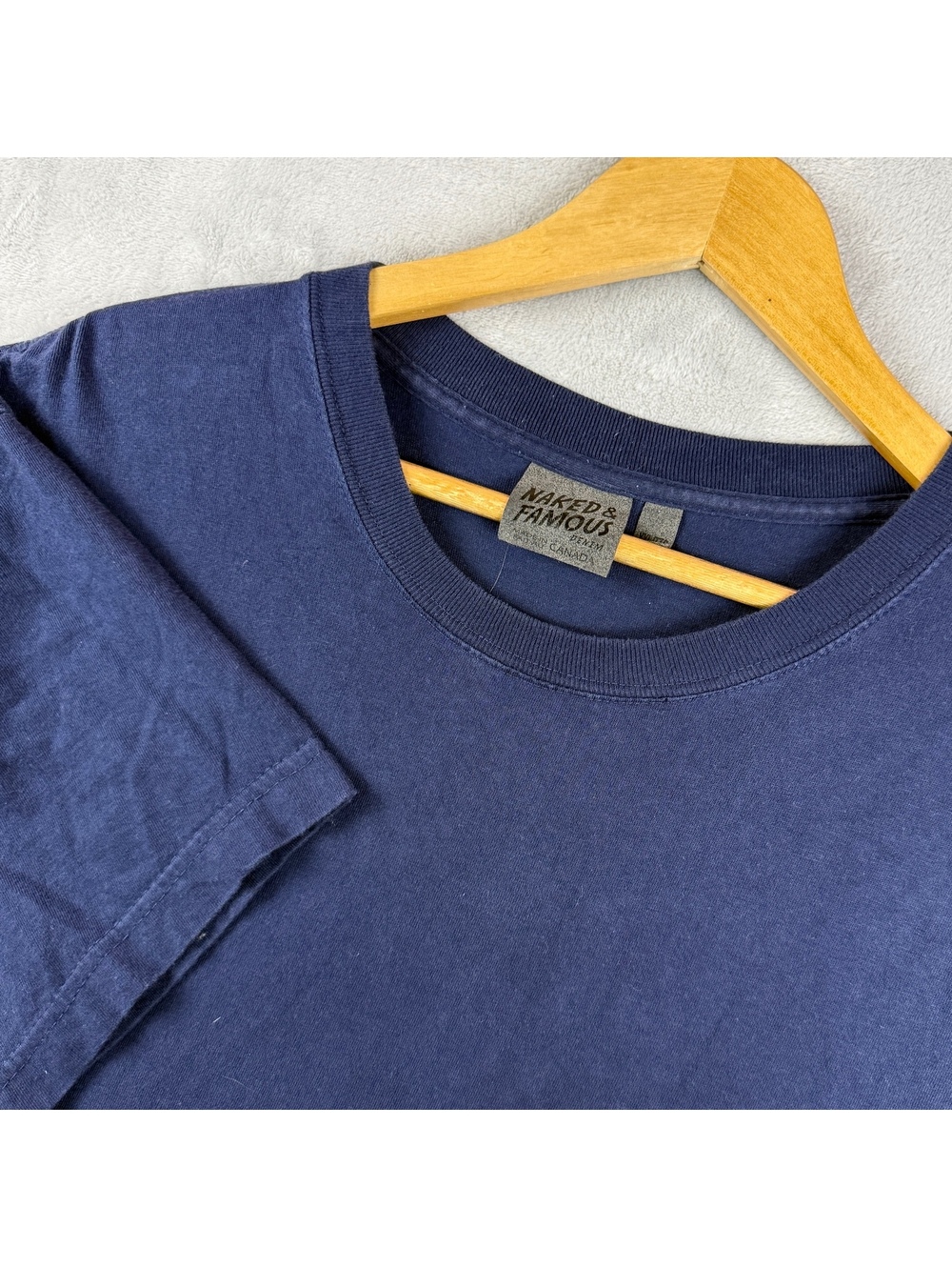 Naked & Famous Denim Mens Navy Blue Pocket T Shirt Made in Canada Minimalist XXL